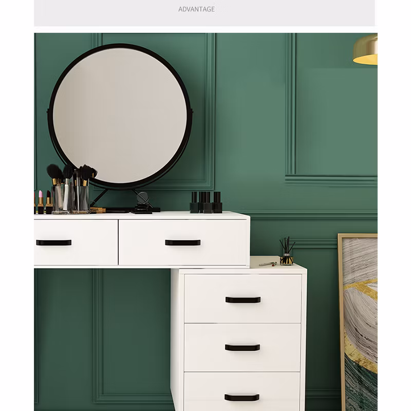 Nordic Light Luxury Dressing Table Bedroom Net Red Ins Wind Storage Cabinet Integrated Modern Minimalist Small Apartment Dressing Table 0018