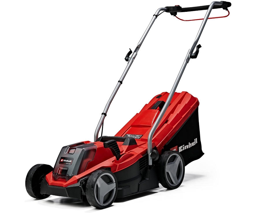 Einhell Power X-Change 18/33 Cordless Lawnmower With Battery and Charger - 18V, Brushless Motor, 33cm Cutting Width, 30L Grass Box, 5 Cutting Heights - GE-CM 18/33 Li Battery Lawn Mower