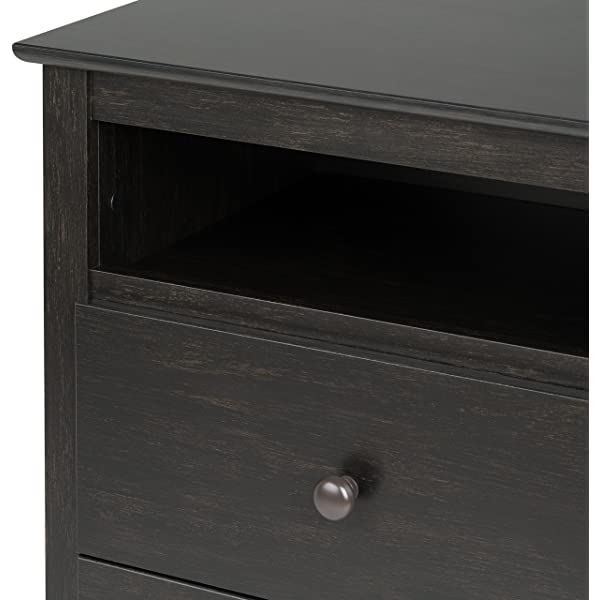 Prepac Fremont 2 Drawer Nightstand with Open Shelf, Espresso, Tall Espresso Fremont Nightstand