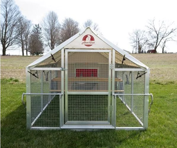 Chicken Coop, 3mx4mLarge Metal Walk-in Poultry Cage Kennel with Waterproof Cover.