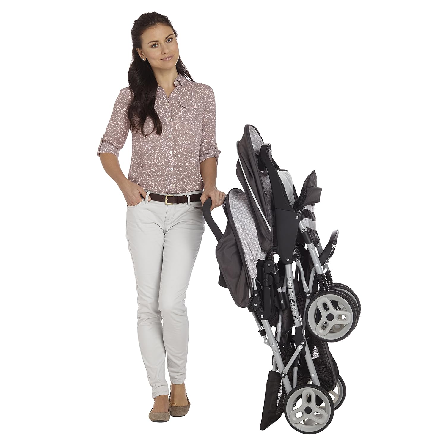 Graco DuoGlider Double Stroller | Lightweight Double Stroller with Tandem Seating, Glacier & SnugRide 35 Lite LX Infant Car Seat, Studio