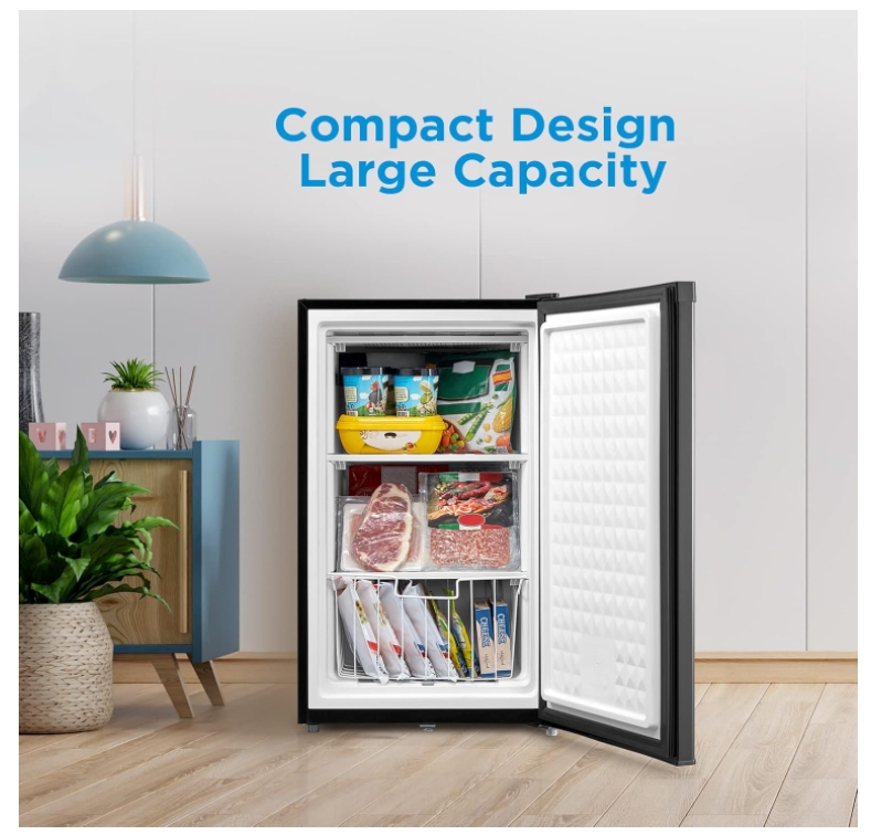 Midea MRU03M2ABB Upright Freezer Large Black, 3.0 Cubic Feet