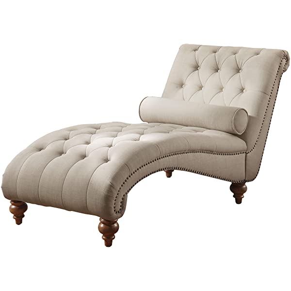 Rosevera Teofila Tufted Chaise Lounge Chair, Standard, Cream
