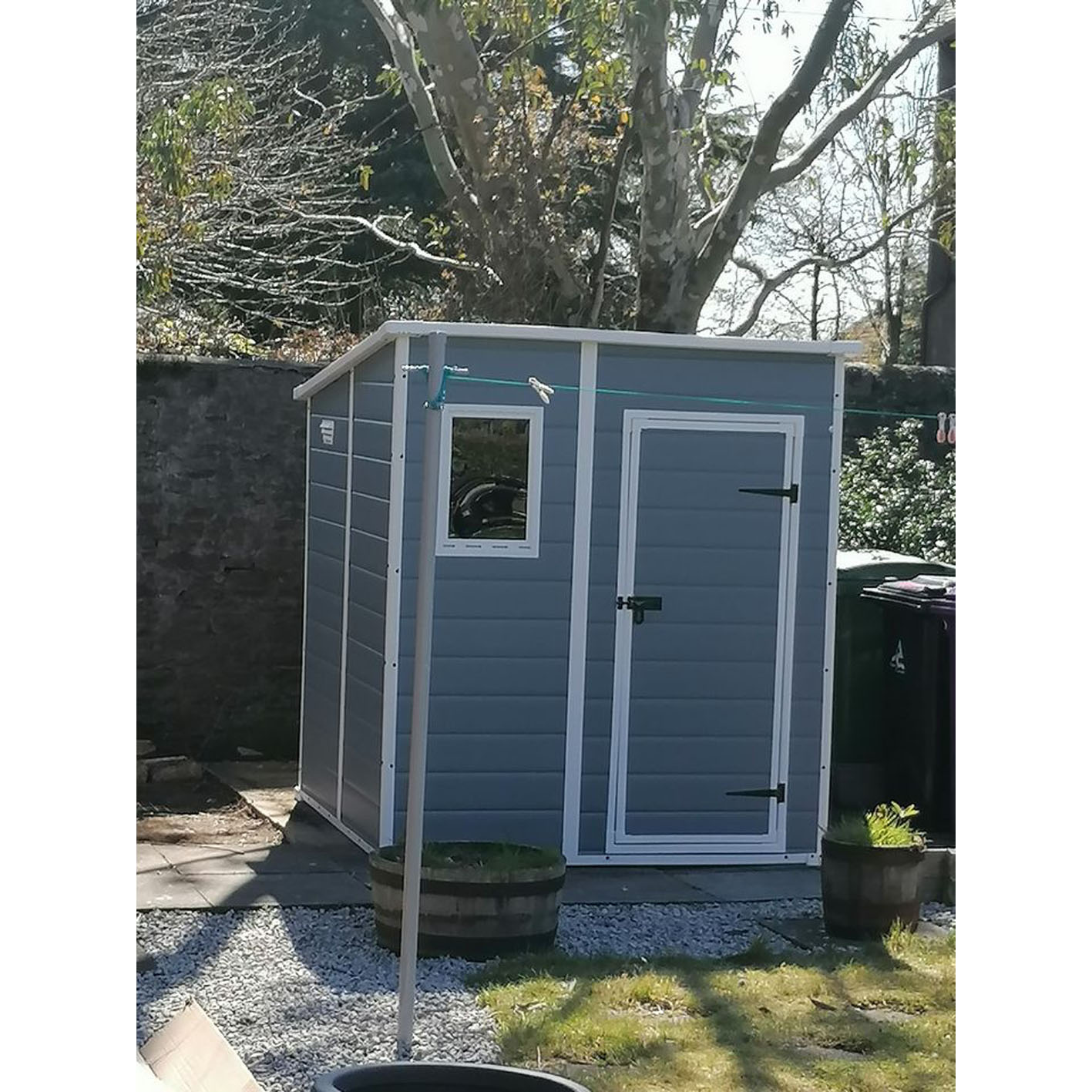 Kate Manor Loft Outdoor Plastic Garden Storage Shed, 6 x 6 Feet