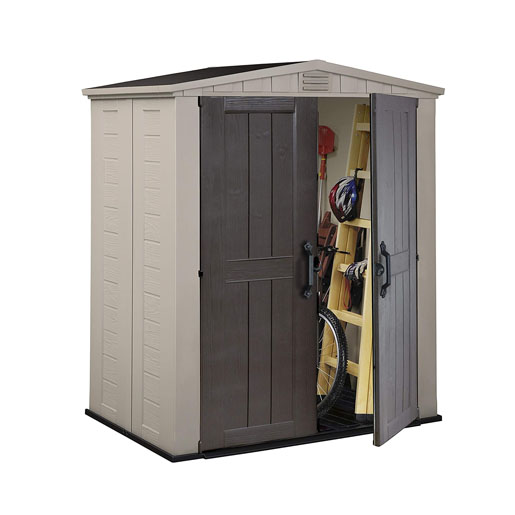Keter Factor Outdoor Garden Storage Shed, Beige, 6 x 3 ft