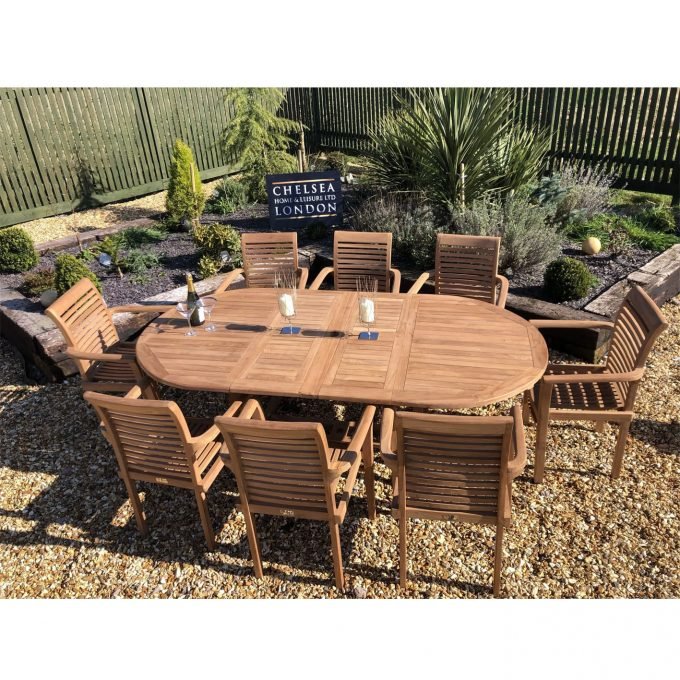 Outdoor teak furniture dining table