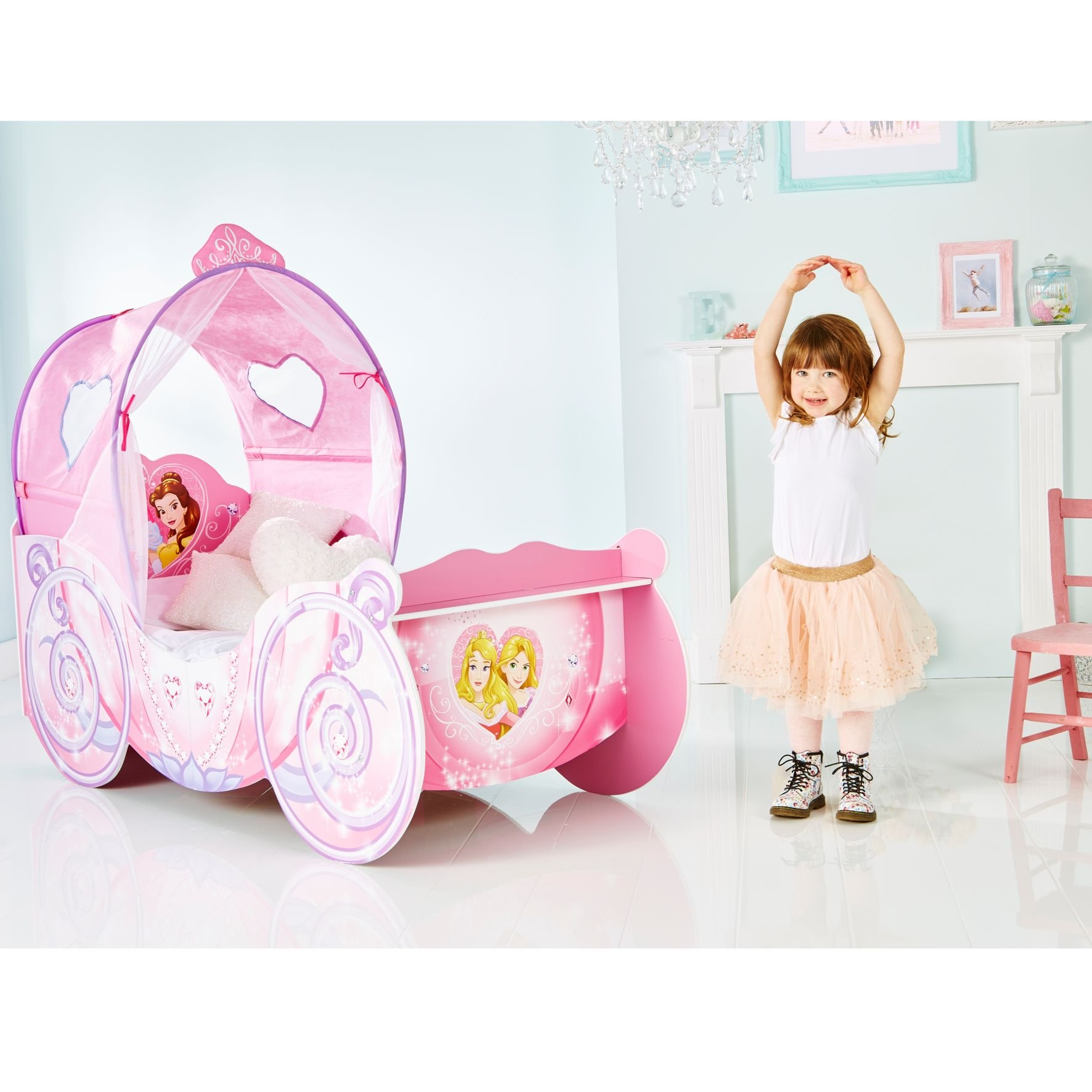 【Furniture】Princess Carriage Kids Toddler Bed by HelloHome, Pink, 160x87.5x136 cm