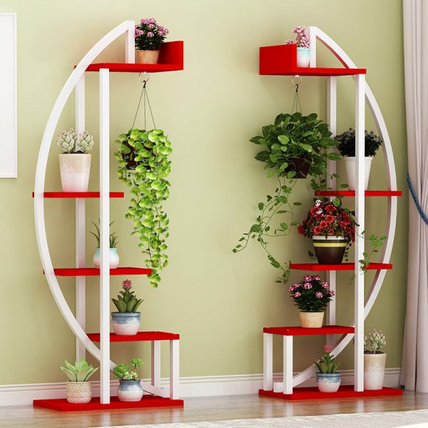 Floor-standing creative multi-layer flower shelf