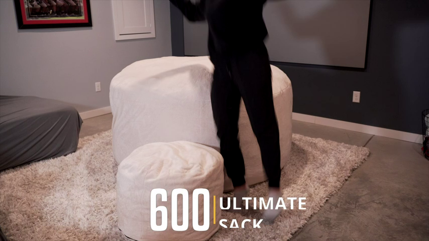 【Furniture】6000 Bean Bag Chair w/Footstool: Giant Foam-Filled Furniture - Machine Washable Covers