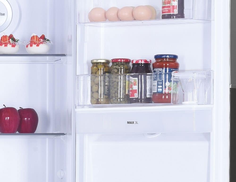 Hoover HHSBSO6174XWDK Freestanding  Fridge Freezer, Total No Frost, 521L Total Capacity, 90.2cm Wide, No Plumbing Water Dispenser, Stainless Steel [Energy Class E]