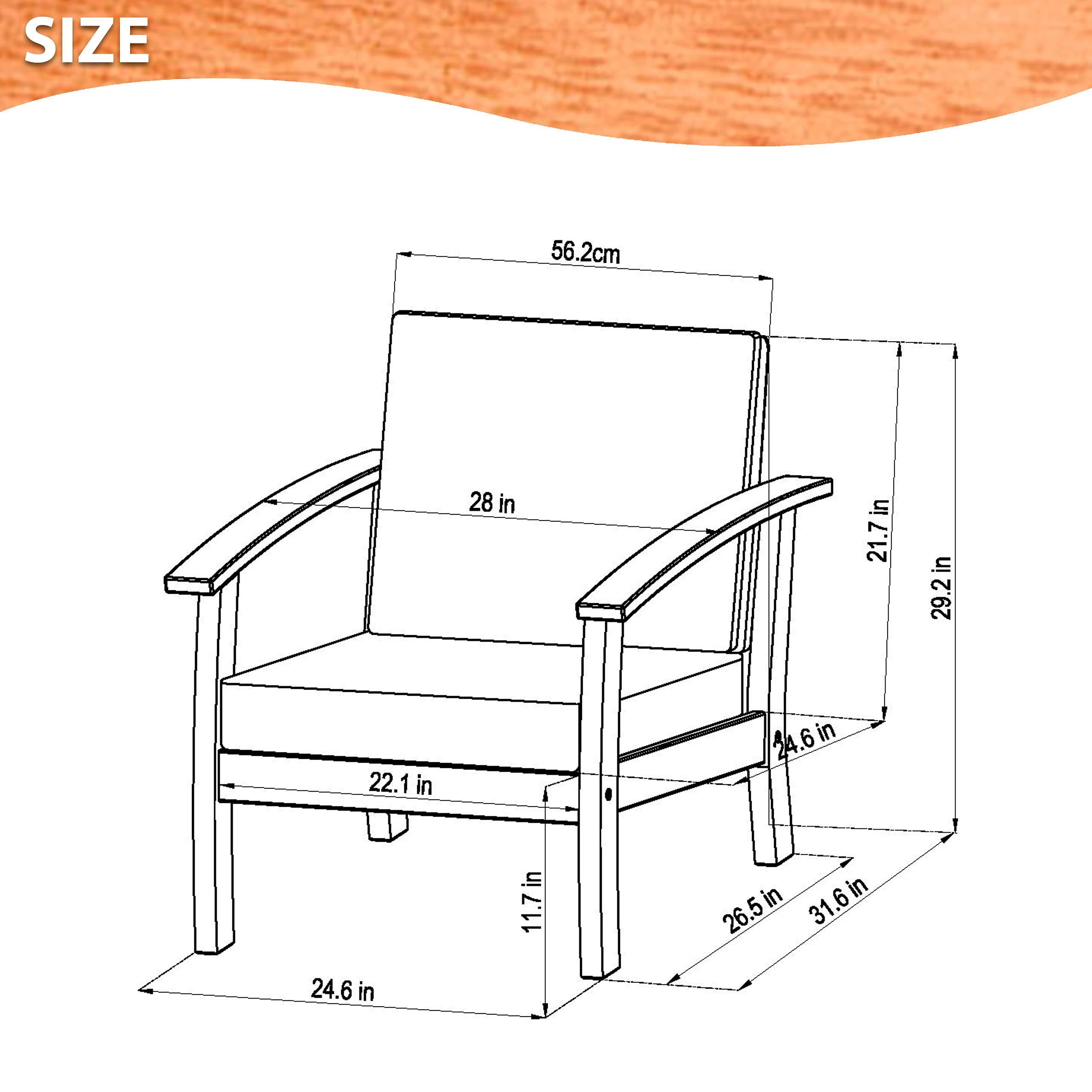 【Furniture】Patio 8-Pc Deluxe Conversation Set | Dark Teak Finish | Ideal for Indoors Outdoors