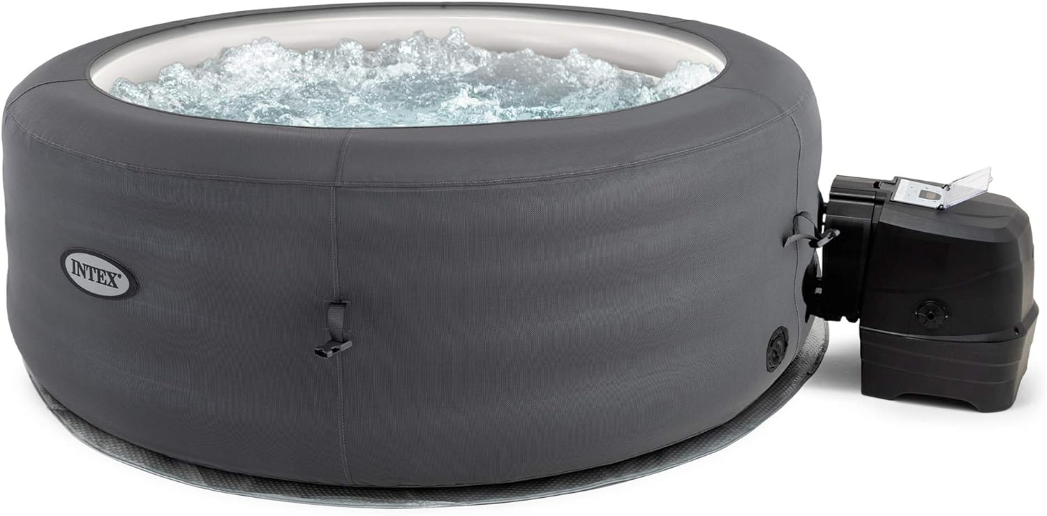 Simple Spa 77in x 26in 4-Person Outdoor Portable Inflatable Round Heated Hot Tub Spa