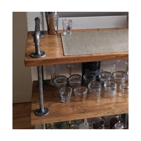 WGX Design For You Wood and Metal Wine Rack with Wheels Kicthen Bar Dining Room Tea Wine Holder Serving Cart Furniture Cart-01