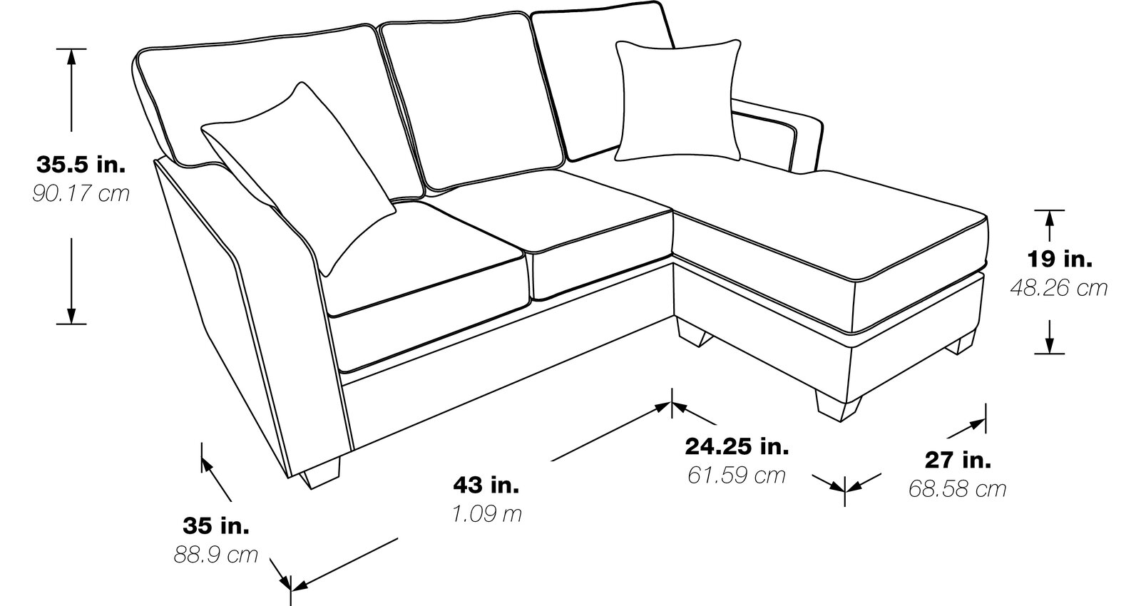 【Furniture】Kehlani 2 - Piece Upholstered Chaise Sectional