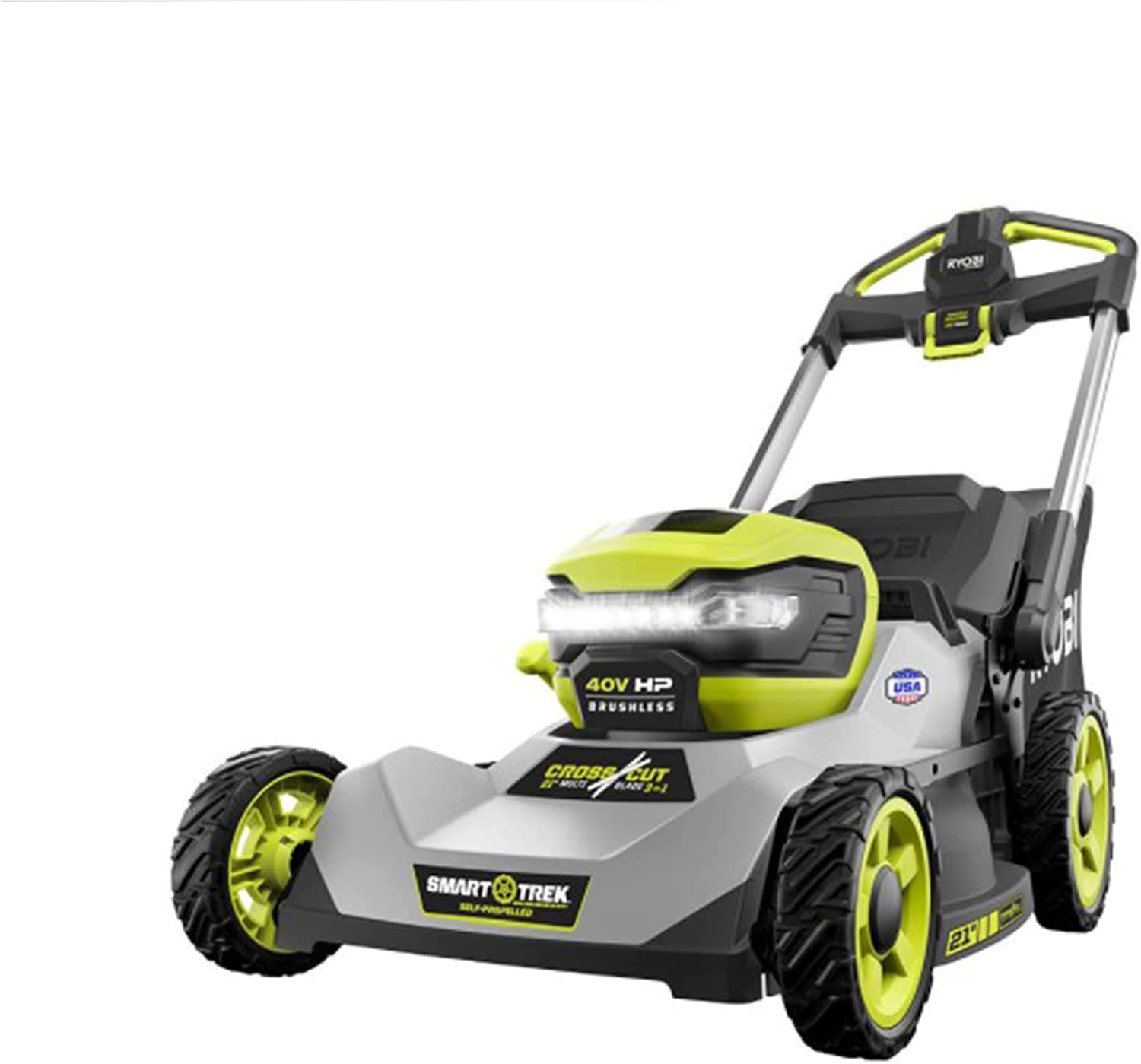 RYOBI 40V HP Brushless 21 in. Cordless Battery Walk Behind Self-Propelled Lawn Mower with (2) 6.0 Ah Batteries and Charger