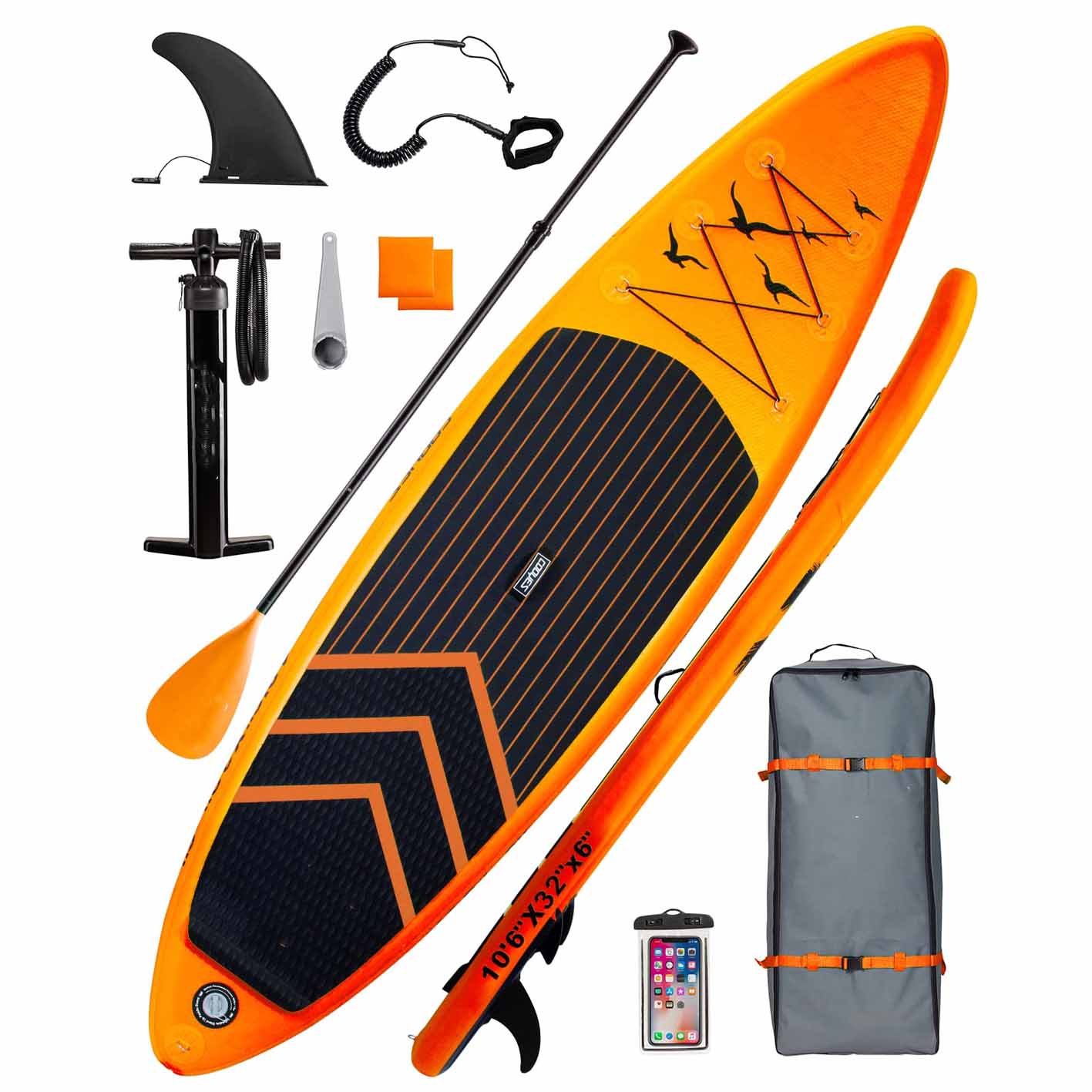 Cooyes Paddle Board, 10ft/10.6ft Inflatable Paddle Board, Stand up Paddle Board with Premium SUP Accessories & Backpack, Emergency Repair Kit, Non-Slip Deck & More - Extra-Light ISUP