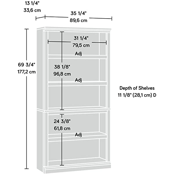 Sauder Select Collection 5-Shelf Bookcase, Washington Cherry finish Washington Cherry Finish Bookcase