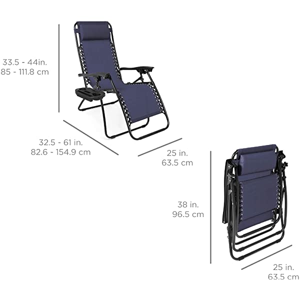 Best Choice Products Set of 2 Adjustable Steel Mesh Zero Gravity Lounge Chair Recliners w/Pillows and Cup Holder Trays - Burgundy