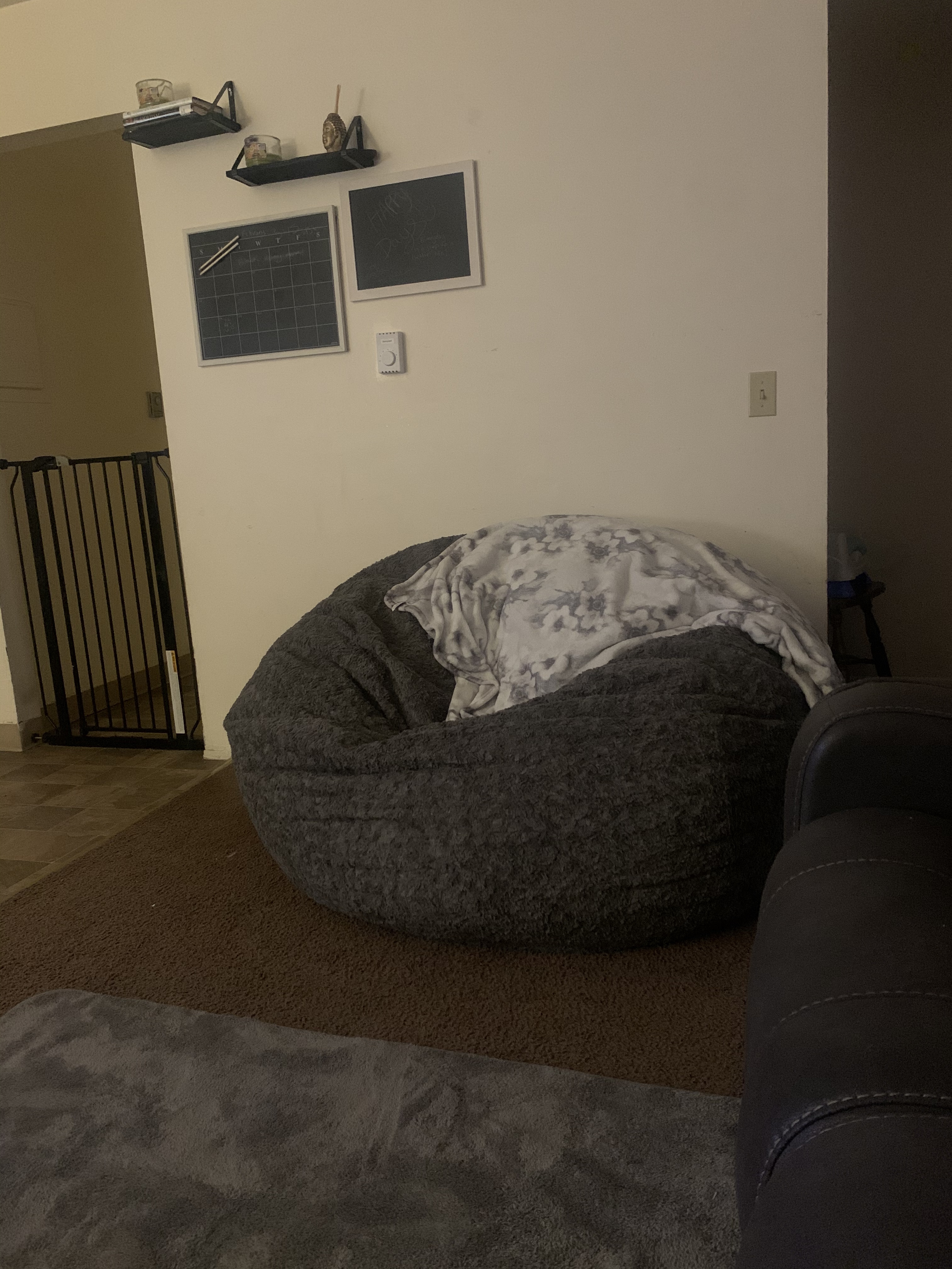 【Furniture】Faux Fur Bean Bag Chair, Convertible Chair Folds from Bean Bag to Bed, As Seen on Shark Tank