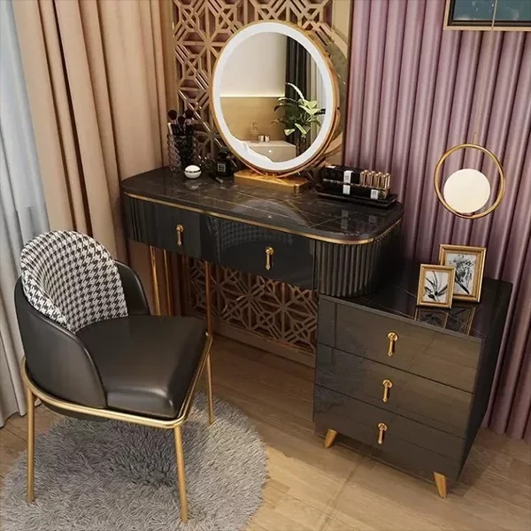 【Furniture】Dressing Table Bedroom Modern Minimalist Dressing Table Set with Mirror