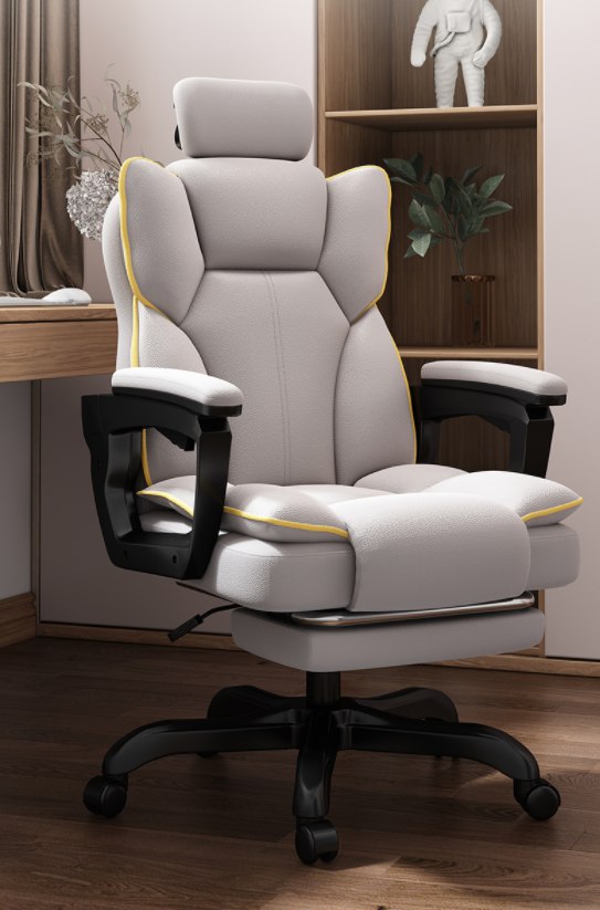 White home business office chair with ergonomic reclining