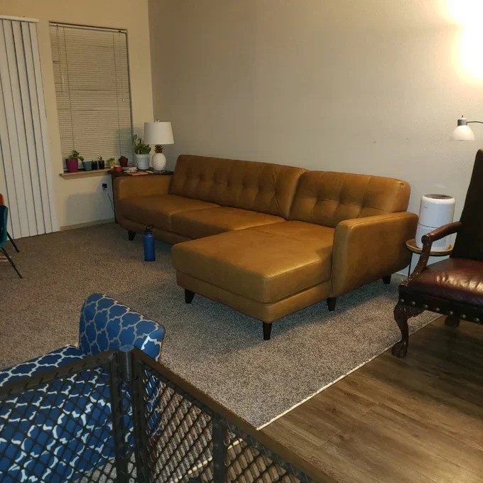 Casteel 111.5 Wide Genuine Leather Sofa & Chaise