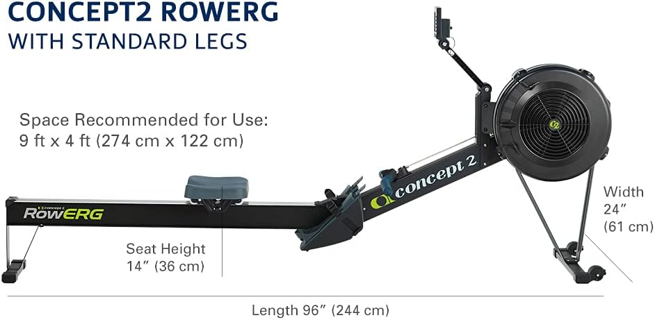 Concept2 RowErg Indoor Rowing Machine - PM5 Monitor, Device Holder, Adjustable Air Resistance, Easy Storage