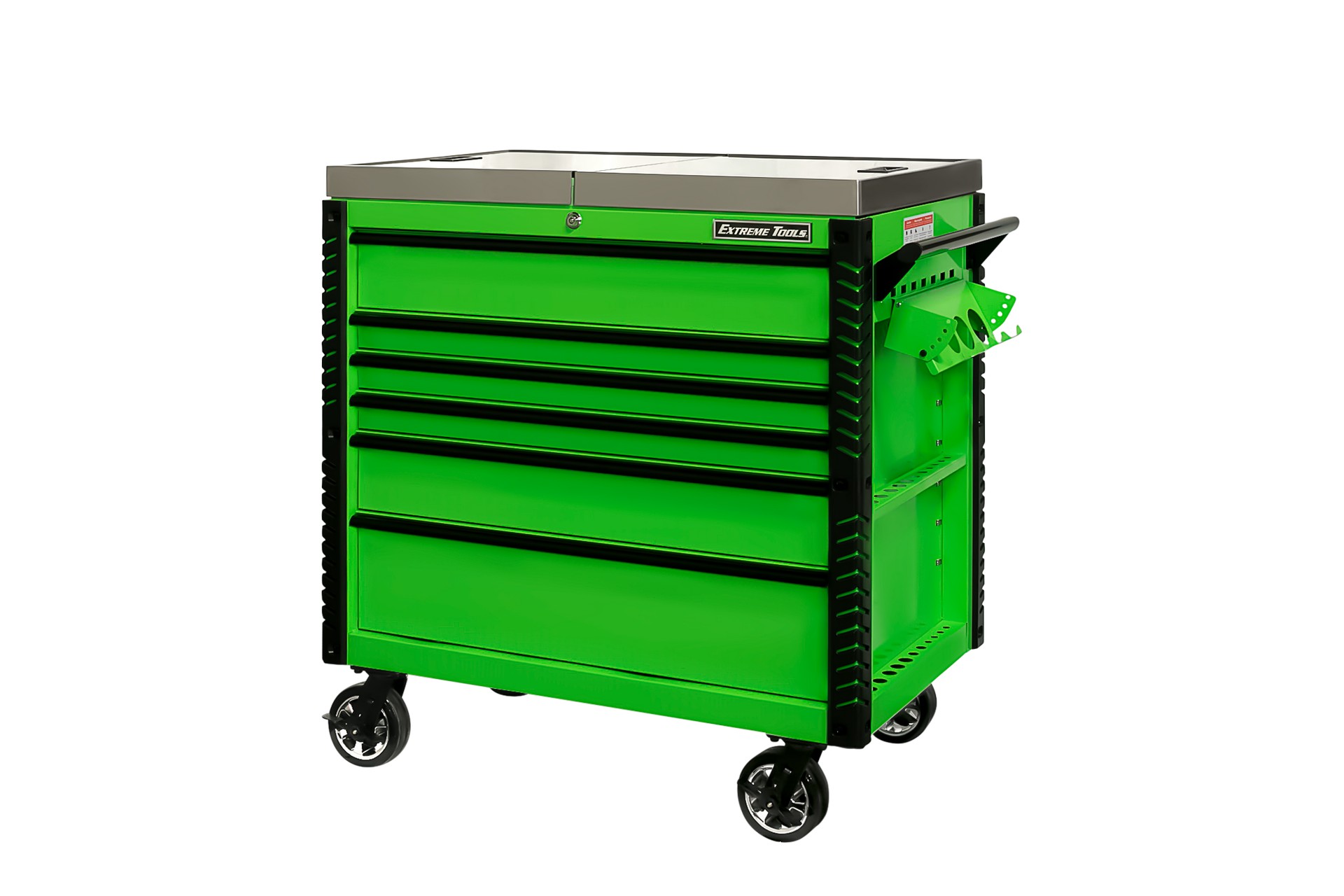 used toolboxExtreme Tools 41 6-Drawer Deluxe Tool Cart with Pry Bar Holders And Stainless Steel Slide Top