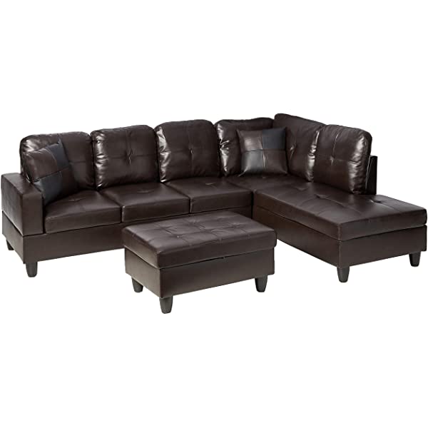 Beverly Fine Funiture Sectional Sofa Set, 92A White