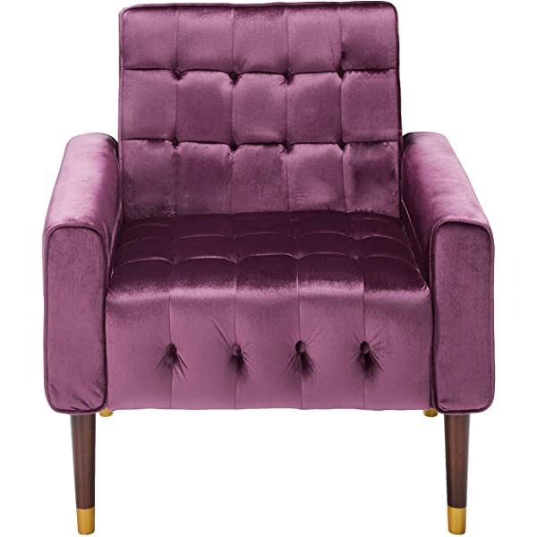 Christopher Knight Home Betsy Velvet Armchair, Modern Glam, Button-Tufted, Waffle Stitching, Raisin