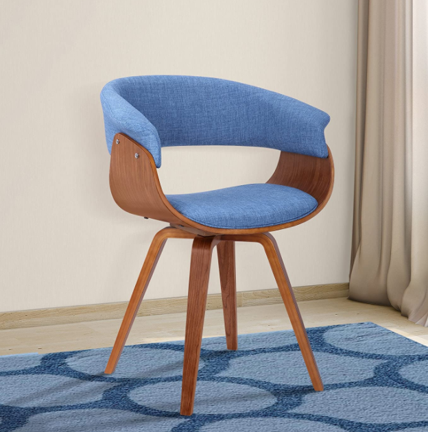 Armen Living Summer Chair in Charcoal Fabric and Walnut Wood Finish, 31