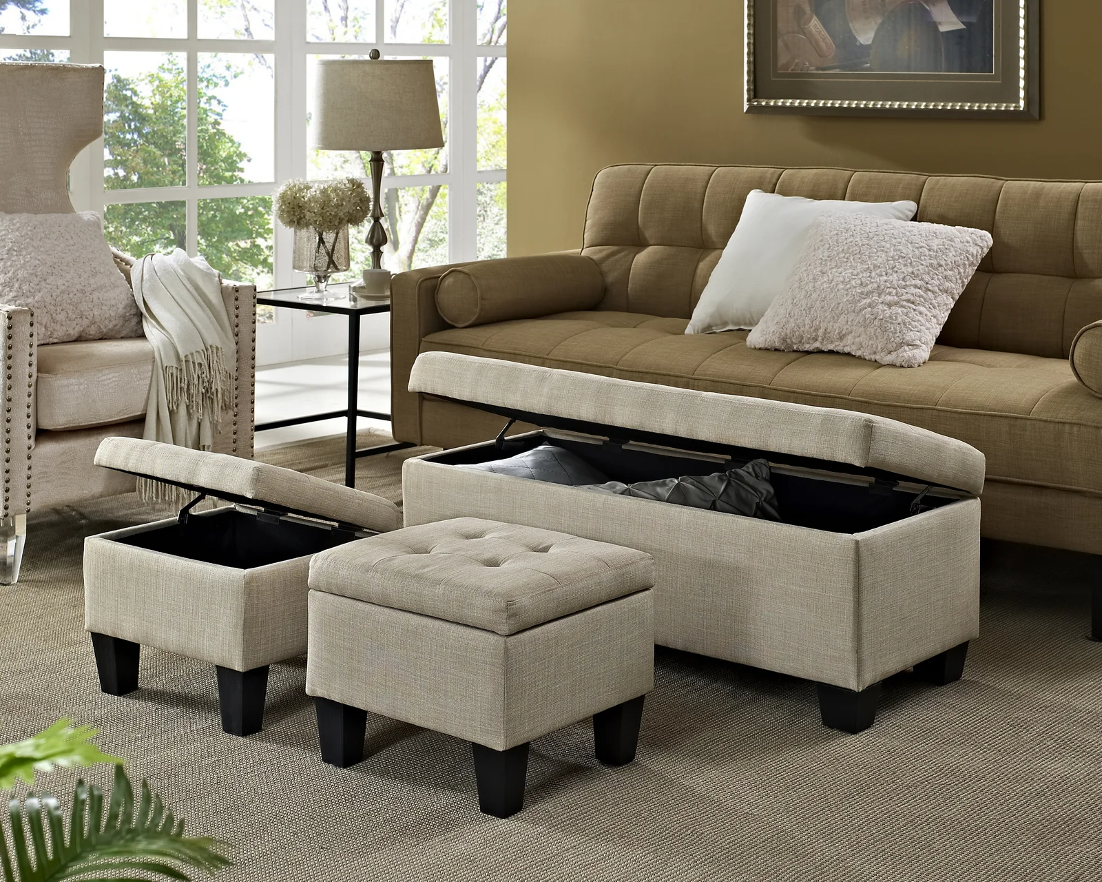 【Furniture】Edyth Upholstered Storage Ottoman