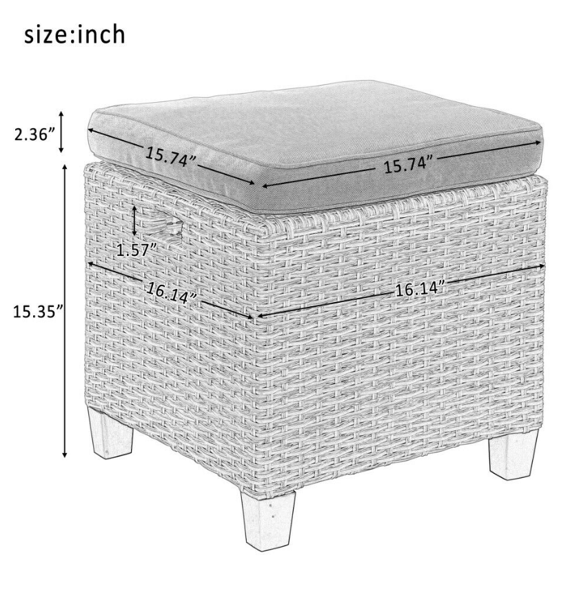 5-teiliges Gartenmöbel-Set für den Außenbereich, Esstisch und Stuhl