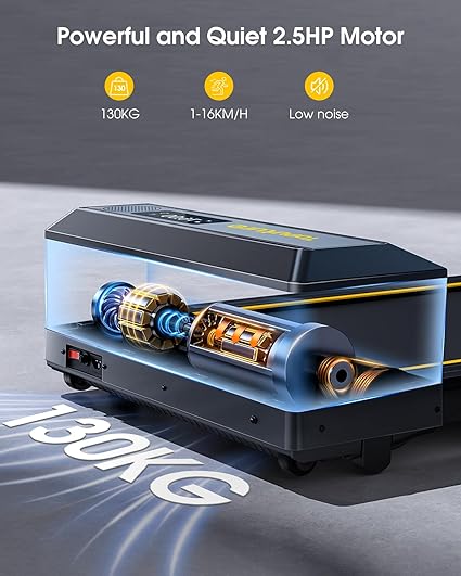 2 In 1 Home Folding Treadmill, Dual LED Screen, 2.5HP Silent Treadmill, 16KM/H, Bluetooth Speaker, Heart Rate, 12 Modes, App and Wireless Remote Control