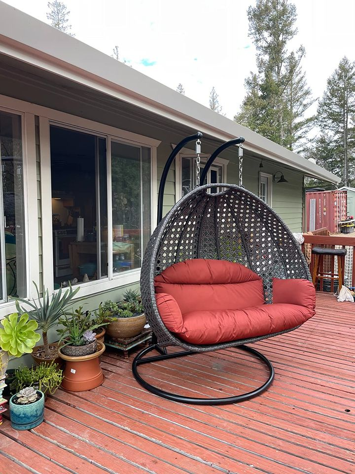 Double Egg Chair and Single Egg Chair with Stand
