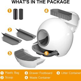 Self-Cleaning Cat Litter Box Extra Large Automatic Cat Litter Box with APP Control & Safe Alert