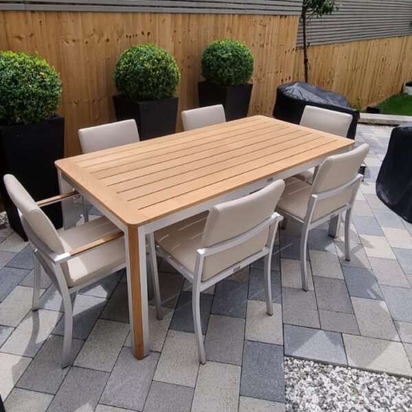 The Duchess 6 Seater All Weather Teak and Aluminium Dining Set