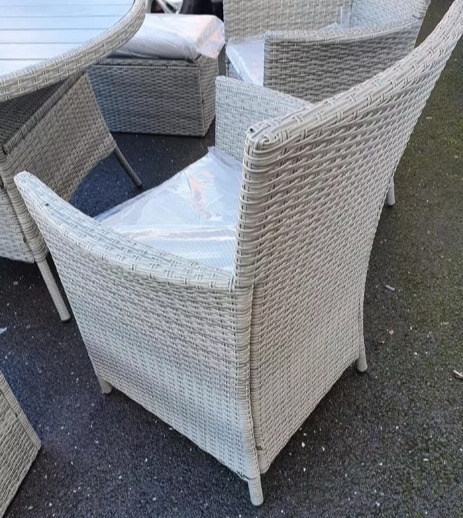 9 seater luxury set of garden furniture in grey rattan