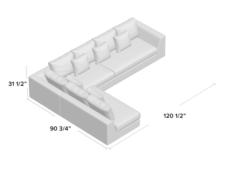 Moore 120.5″ Wide Reversible Modular Sectional