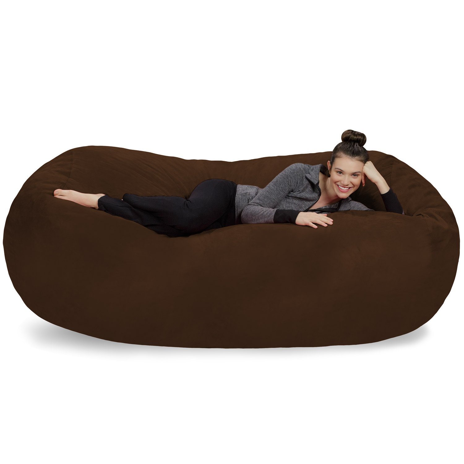 【Furniture】Sofa Sack - Plush Bean Bag Sofas with Super Soft Microsuede Cover - XL Memory Foam Stuffed Lounger Chairs
