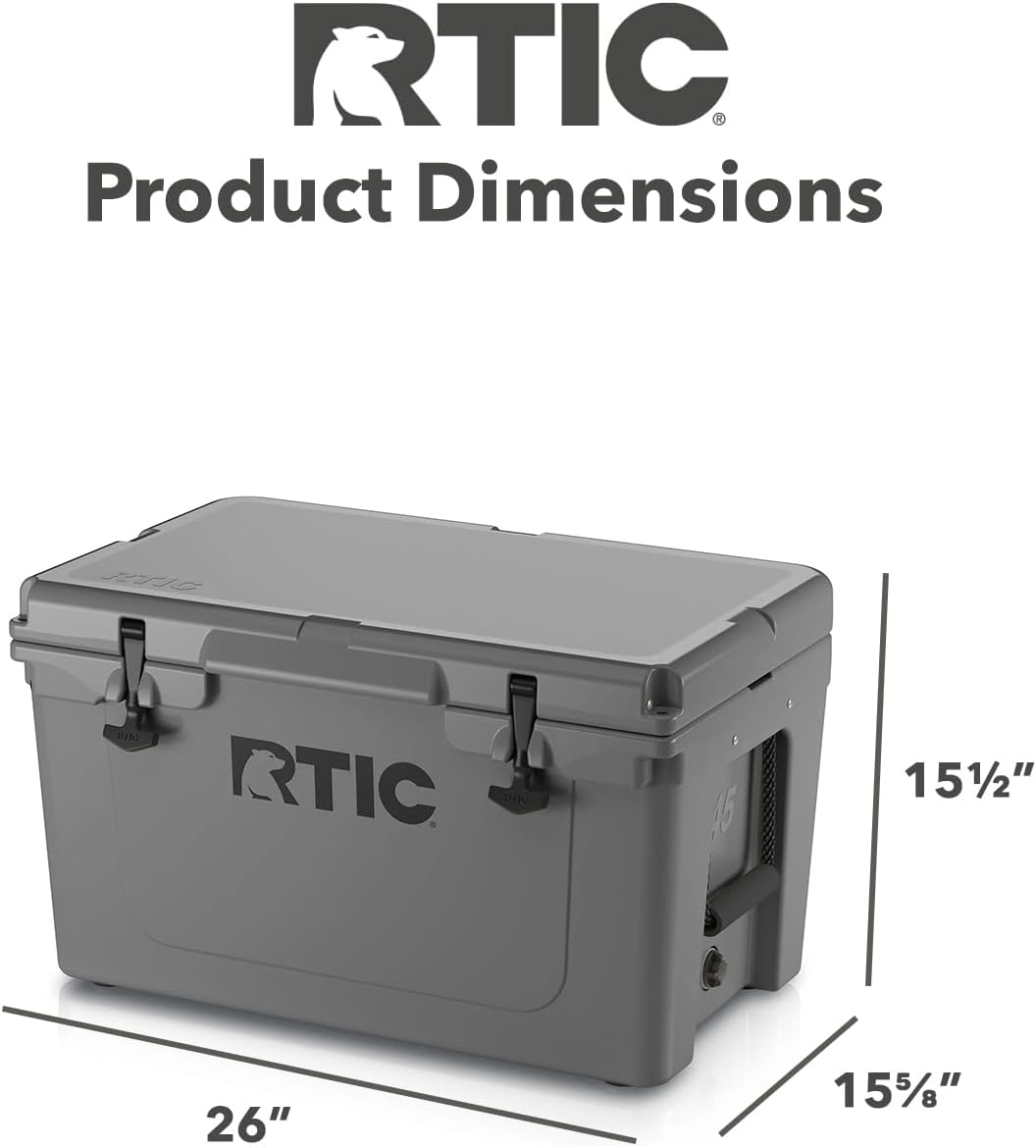 RTIC 45、65、85、110 QT Ultra-Tough Cooler Hard Insulated Portable Ice Chest Box for Beach, Drink, Beverage, Camping, Picnic, Fishing, Boat, Barbecue