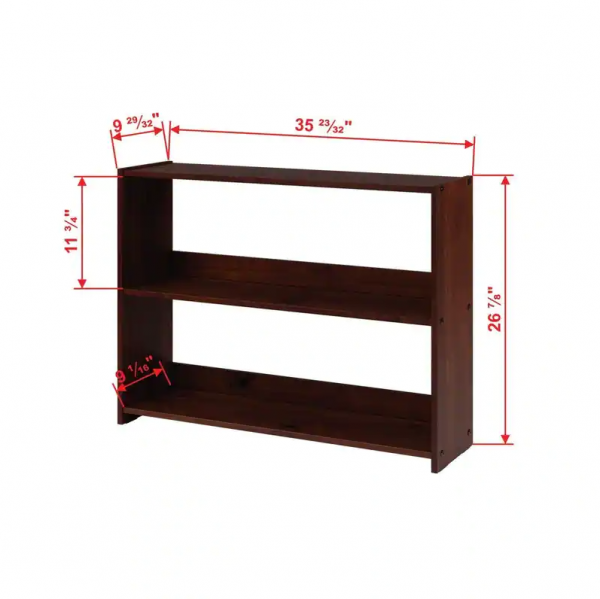 Donco Kids Low Study Loft Desk Twin Bed with Chest and Bookcase