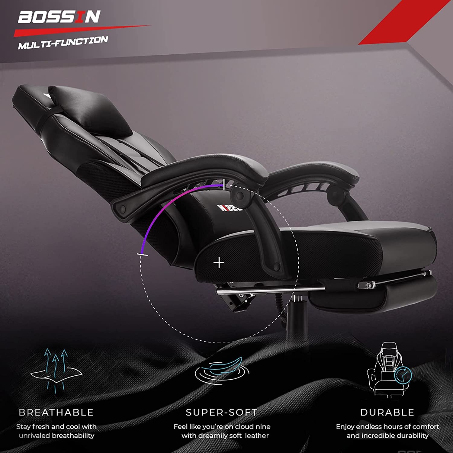 【Furniture】Racing Style Large Size High-Back PU Leather Gaming Chair