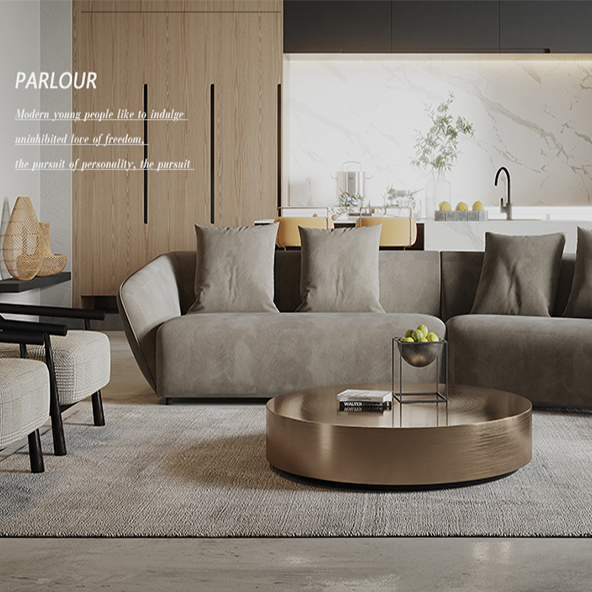 Acanva luxury mid-century velvet tufted low back sofa set