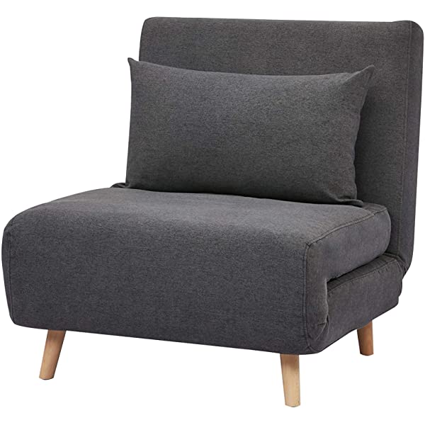 GIA Tri-Fold Sofa Bed, With Pillow, Yellow Yellow With Legs