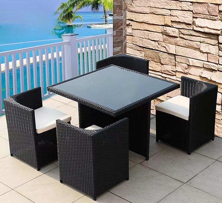 【Furniture】Five-piece Set of Outdoor Rattan Creative Furniture Rattan Chair Leisure Table