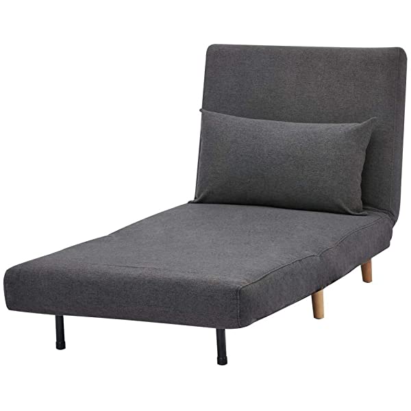 GIA Tri-Fold Sofa Bed, With Pillow, Yellow Yellow With Legs