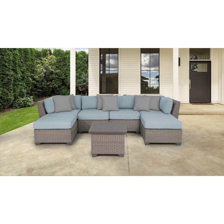 Merlyn High-Density Polyethylene (HDPE) Wicker 5 - Person Seating Group with Cushions