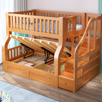 【Furniture】Dylan Kids Bunk Beds, with Guard Rail and Ladder,Wood, Twin Over Twin, Espresso