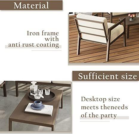 Bella Villa 4 Piece Furniture Set with Cushions (Beige)